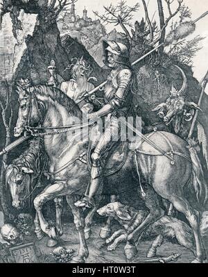 "Der Ritter, Tod und Teufel", 1513 (1906). Künstler: Albrecht Dürer. Stockfoto