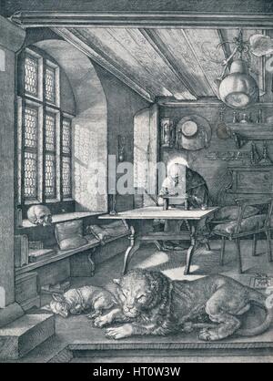 "Hl. Hieronymus in seiner Studie", 1514 (1906). Künstler: Albrecht Dürer. Stockfoto
