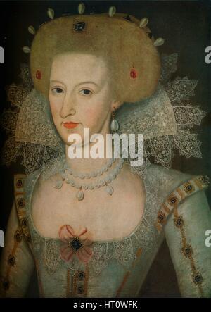 "Anne von Dänemark (1574-1619), Königin Gemahlin von König James ich", 17. Jahrhundert. Künstler: Marcus Gheeraerts, der jüngere. Stockfoto