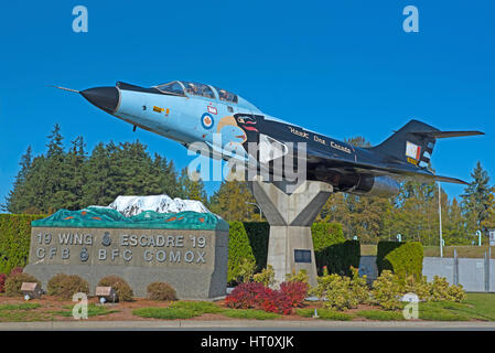 McDonnell F-101 Voodoo Skyhawk eins, Torwächter in Comox Air Station Vancouver Island, BC. Kanada. Stockfoto