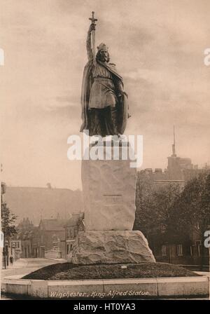 Statue von König Alfred der große, Winchester, Hampshire, frühen 20. Jahrhundert(?). Künstler: unbekannt. Stockfoto