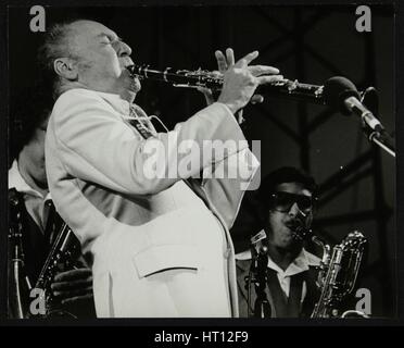 Woody Herman in Konzert im Alexandra Palace, London, 1979. Künstler: Denis Williams Stockfoto