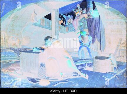 Christopher Columbus kehrte aus Amerika (Christopher Columbus in Ketten), 1863. Künstler: Delleani, Lorenzo (1840-1908) Stockfoto