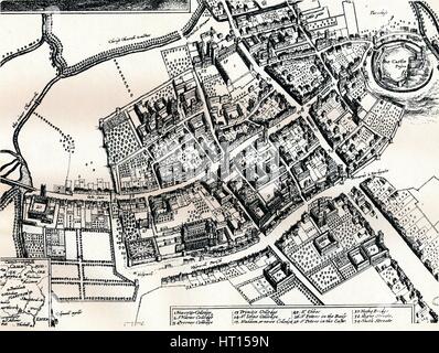 Hollars Plan von Oxford, c1643. Künstler: Wenzel Hollar. Stockfoto