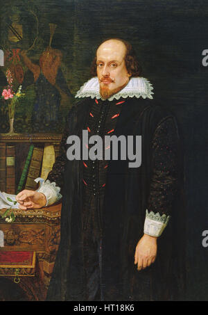 Porträt von William Shakespeare (1564-1616), 1849. Künstler: Brown, Ford Madox (1821-1893) Stockfoto