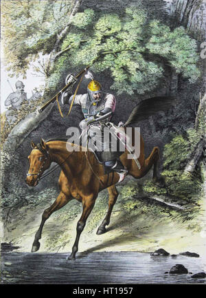 Rüstung-Träger der Leibgarde kaukasisch-Mountain Squadron, 1829. Künstler: Belousov, Lew Alexandrowitsch (1806-1864) Stockfoto