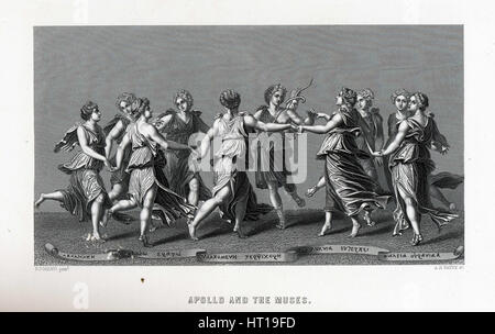 Apollo und den Musen (nach Giulio Romano), 1882. Künstler: anonym Stockfoto