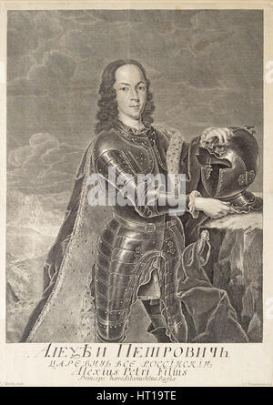 Porträt des Zarewitsch Alexej Petrowitsch Russlands (1690-1718), c. 1740. Künstler: Wortmann, Christian Albrecht (1680-1760) Stockfoto