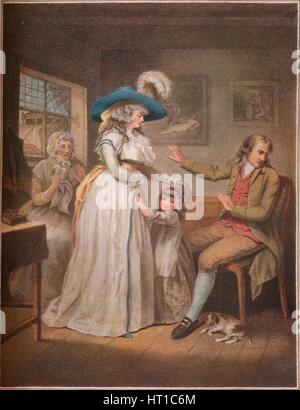 "Die tugendhaften Eltern. Laetitia Bemühungen vergeblich von den Eltern ihrer Eltern, 1789 in Einklang zu bringen. Künstler: John Raphael Smith. Stockfoto