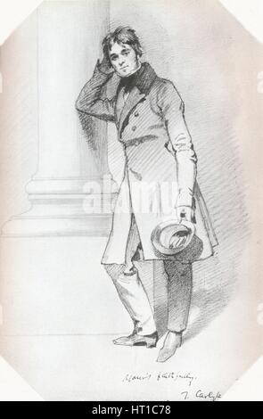 "Portrait von Thomas Carlyle, Historiker und Philosoph", c1830. Künstler: Daniel Maclise. Stockfoto