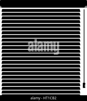 Lineare Fenstersymbol - Vektor-Symbo-Schild-Symbol. Fenster-Vorhänge oder Jalousien symbol Stock Vektor