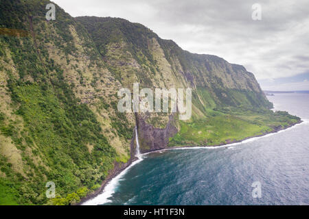 Luftbild von der Kohala Coast an der Ostküste von Big Island, Hawaii, USA. Stockfoto
