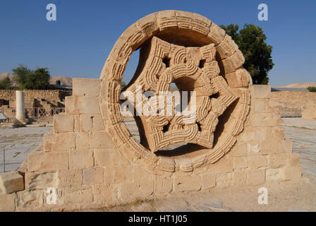 Hisham es Palast Fenster, Jericho archäologische Excavacation Website Hisham Palast Palästina West Jordan Land Westjordanland Israel Kredit © Livio Senigall Stockfoto