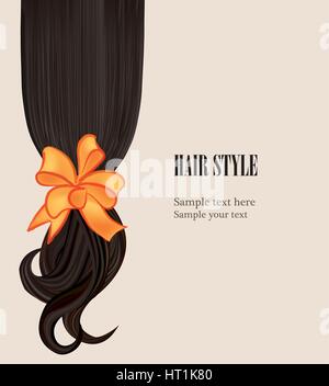 Frisur. Beauty Salon Plakat mit Curly schwarz Frisur Hintergrund Stock Vektor