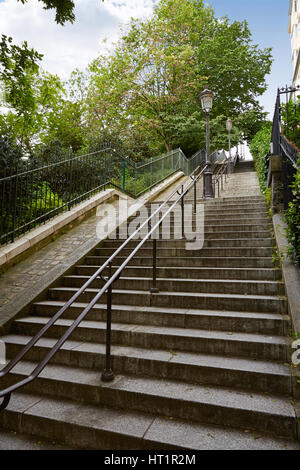 Paris-Montmartre Treppe Treppen, Sacre Coeur zu erreichen Stockfoto