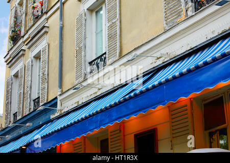 Montmartre Place du Tertre Paris Fassaden im Barrio Maler Frankreichs Stockfoto