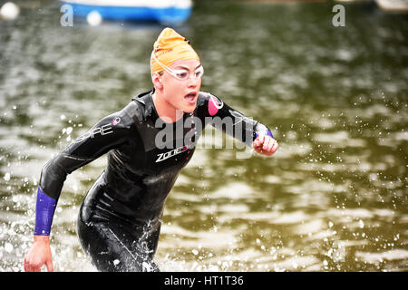 Offenes Wasser schwimmen Event Ullswater See, Cumbria UK Stockfoto