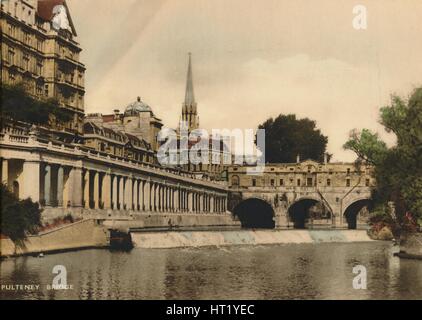 Pulteney Bridge, Bath, Somerset, c1925. Künstler: unbekannt Stockfoto