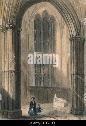 Worcester Cathedral: Nördlichen Querschiff des Chors, 1836. Künstler: Henry Strandschnecken Stockfoto