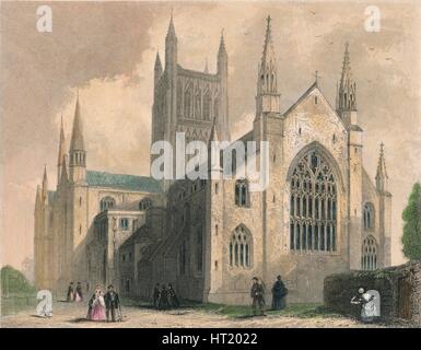 Worcester Cathedral, North West View, 1836. Künstler: Henry Strandschnecken Stockfoto