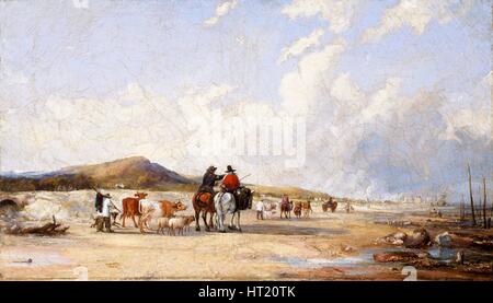 "Crossing the Sands nach Swansea market", c1850s. Künstler: Edward Francis Drew Pritchard Stockfoto