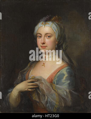 Porträt von Lady Mary Wortley Montagu (1689-1762). Künstler: Highmore, Joseph (1692-1780) Stockfoto