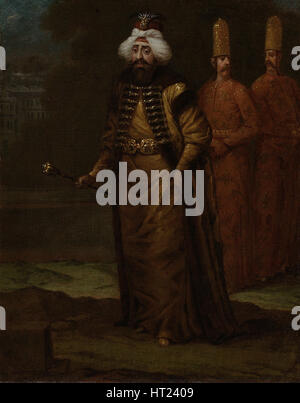 Sultan Ahmed III (1673-1736), c. 1729. Künstler: Vanmour (Van Mour), Jean-Baptiste (1671-1737) Stockfoto