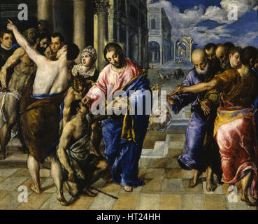 Jesus, die Heilung des blinden, c. 1573. Künstler: El Greco, Dominico (1541-1614) Stockfoto