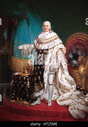 Porträt von König Louis XVIII von Frankreich, 1824. Künstler: Francois Pascal Simon Gerard. Stockfoto