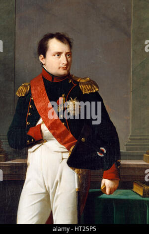 Detail eines Porträts von Napoleon Bonaparte, 1812. Künstler: Robert Lefevre. Stockfoto