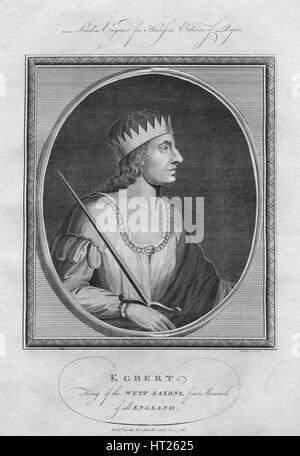 Egbert, König von Wessex, 1786.  Künstler: Anon. Stockfoto