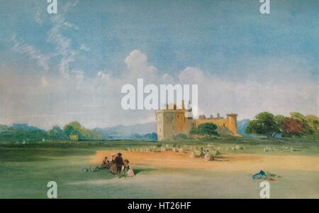 "Craigmillar Castle", c1821. Künstler: Thomas Miles Richardson ich. Stockfoto