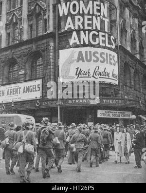 Australische Soldaten auf ein paar Tage "Urlaub in London", 1940 (1940). Künstler: unbekannt. Stockfoto