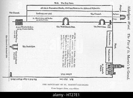 Das Heiligtum der Kirche St. Martin le Grand, London, 1754 (1906). Künstler: unbekannt. Stockfoto