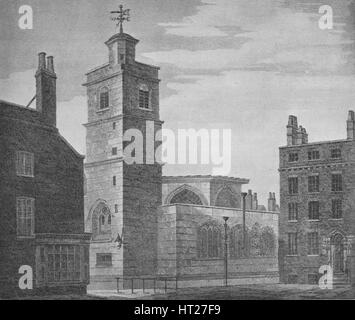 Kirche des Hl. Bartholomäus der weniger, City of London, c1830 (1906). Künstler: John Coney. Stockfoto