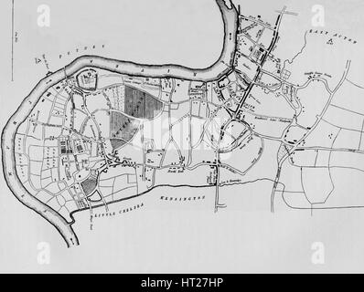 Eine Karte von Fulham im Jahre 1813 (1911). Künstler: unbekannt. Stockfoto