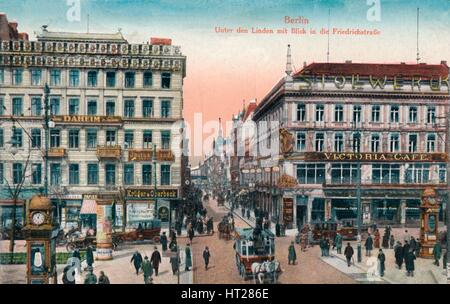 "Berlin - Unter Den Linden Mit Blick in Die Friedrichstraße", 1900. Künstler: unbekannt. Stockfoto