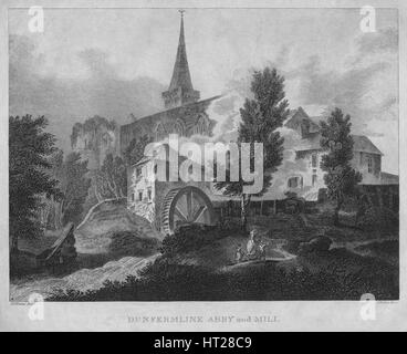 "Abby Dunfermline und Mühle", 1804. Künstler: James Fittler. Stockfoto