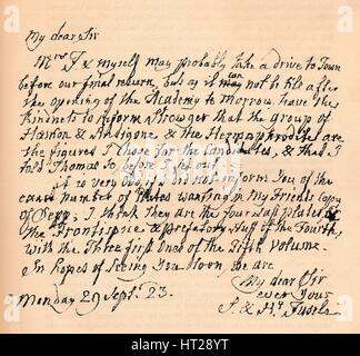 Ein Brief von Henry Fuseli, 29. September 1823 (1904). Künstler: Heinrich Füssli. Stockfoto
