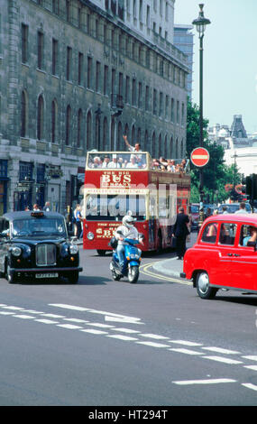 Dichten Verkehr in London 1999. Künstler: unbekannt. Stockfoto