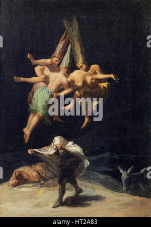 Hexen im Flug (Vuelo de Brujas), 1797-1798. Künstler: Goya, Francisco de (1746-1828) Stockfoto