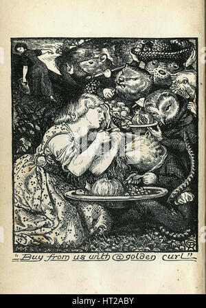 Frontispiz des Goblin-Markt und andere Gedichte von Christina Rossetti, 1861-1862. Künstler: Rossetti, Dante Gabriel (1828-1882) Stockfoto