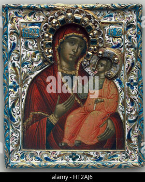 Die Theotokos Tichwin, Ende des 17. Jahrhunderts. Künstler: Russische Ikone Stockfoto