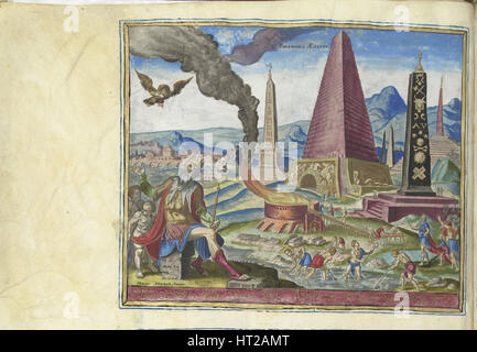 Die Pyramiden von Ägypten (aus der Serie "das achte Wunder der Welt"), 1572. Künstler: Galle, Philipp (Philips) (1537-1612) Stockfoto