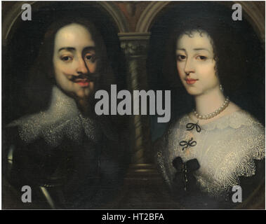 Doppelporträt von König Charles I und Königin Henrietta Maria. Künstler: Dyck, Sir Anthony van, (Studio) Stockfoto