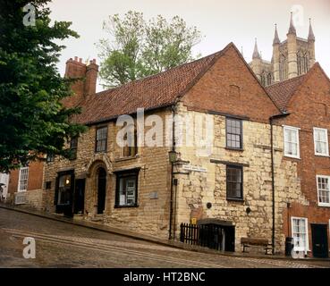 Norman House, steile Hügel, Lincoln, Lincolnshire, c2000s(?). Künstler: Historisches England Angestellter Fotograf. Stockfoto