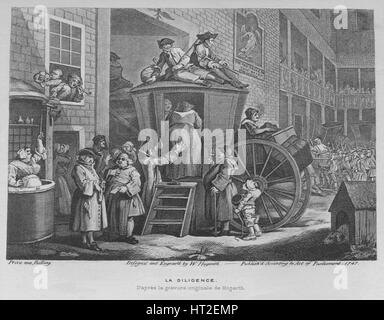 "Stage Coach oder Country Inn Hof", 1747. Künstler: William Hogarth. Stockfoto