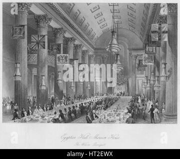 "Egyptian Hall, Mansion House: The Wilson Banquet", c1841. Künstler: Henry Melville. Stockfoto