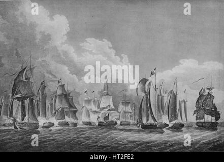 "Aktion auf dem Eriesee", c1814. Künstler: Thomas Sully, Francis Kearny. Stockfoto