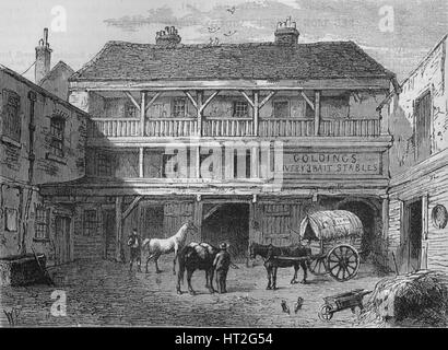 Das Old Black Bull Inn, Grays Inn Lane, London, c1800 (1878). Künstler: unbekannt. Stockfoto